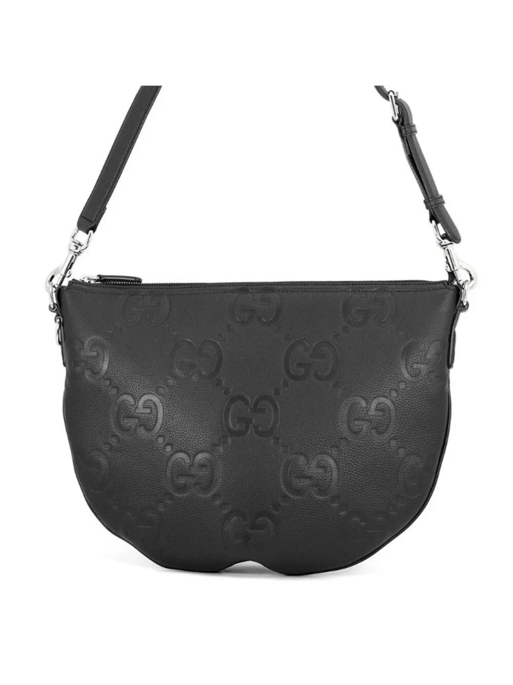 Gucci Shoulder Bag Jumbo GG Sherry Line Leather Black